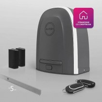 Умный привод для откатных ворот ALUTECH Roteo RTO-500MKIT-Sm + проводные фотоэлементы LM-L + сигнальная лампа SL-U + рейка ROA8 (5 шт.) + Wi-fi модуль WM-Sm