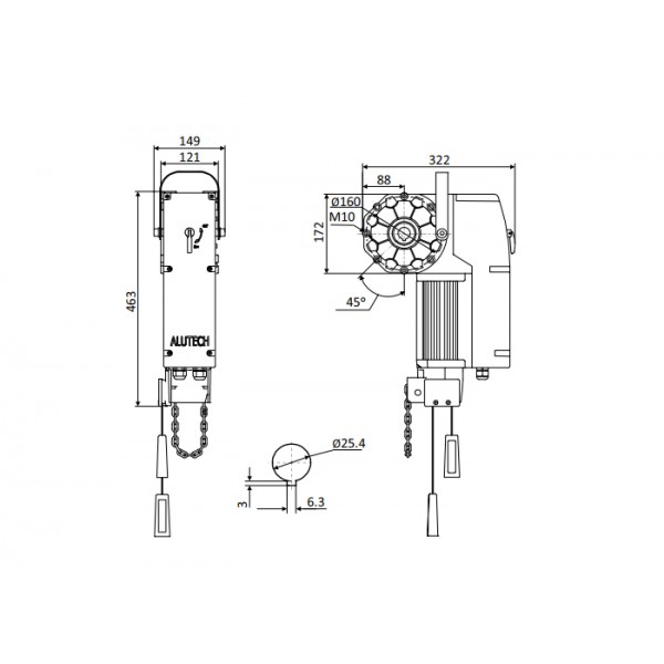 Alutech TR-13018-400KIT автоматика для промышленных секционных ворот Alutech TR-13018-400KIT автоматика для промышленных секционных ворот