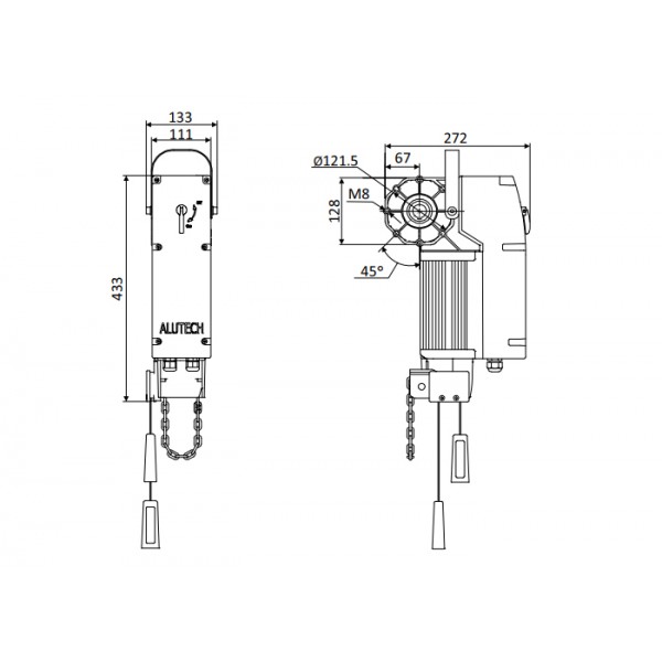 Alutech TR-5024-230KIT автоматика для промышленных секционных ворот