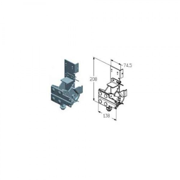 Alutech RBI-40.120L кронштейн роликовый нижний левый Alutech RBI-40.120L кронштейн роликовый нижний левый