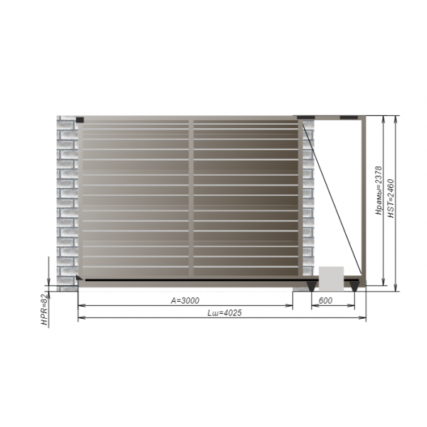 Откатные ворота Alutech 3000x2460 мм. Откатные ворота Alutech 3000x2460 мм.