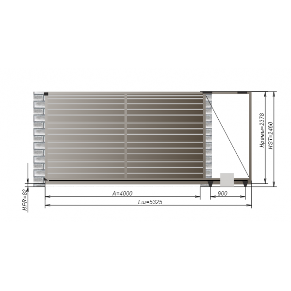 Откатные ворота Alutech 4000x2460 мм. Откатные ворота Alutech 4000x2460 мм.